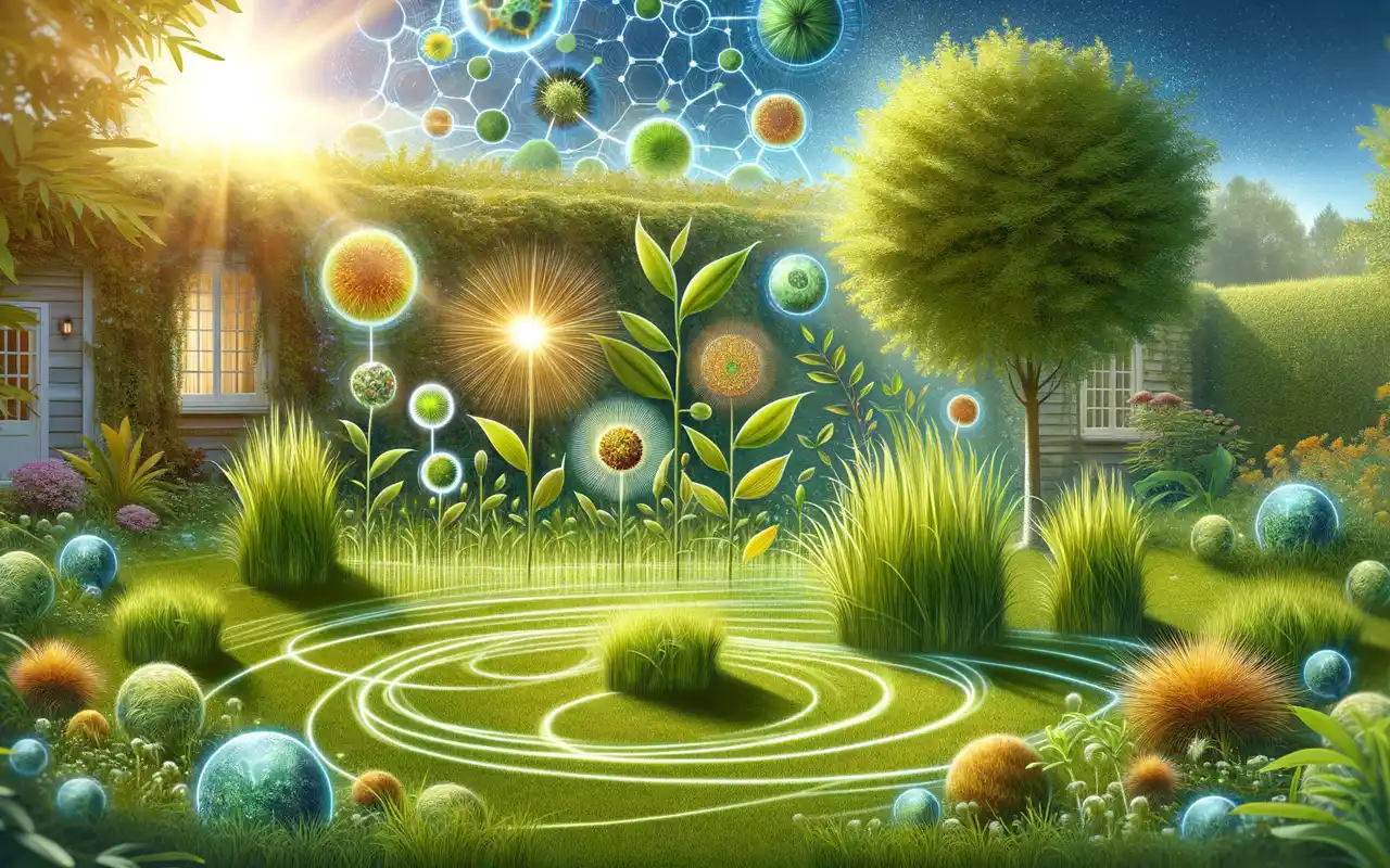 Illustration av fotosyntesen för gräsmattan