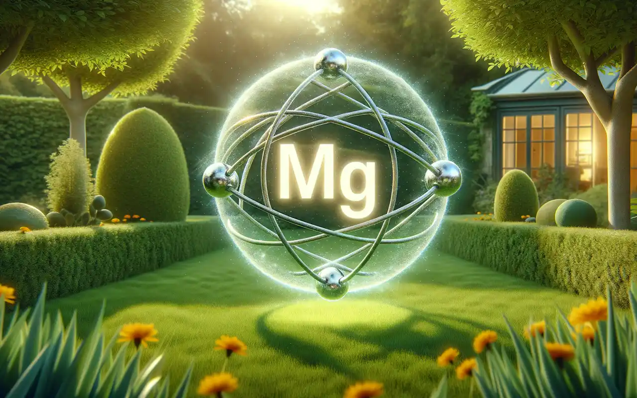Illustration av magnesium i gräsmattan