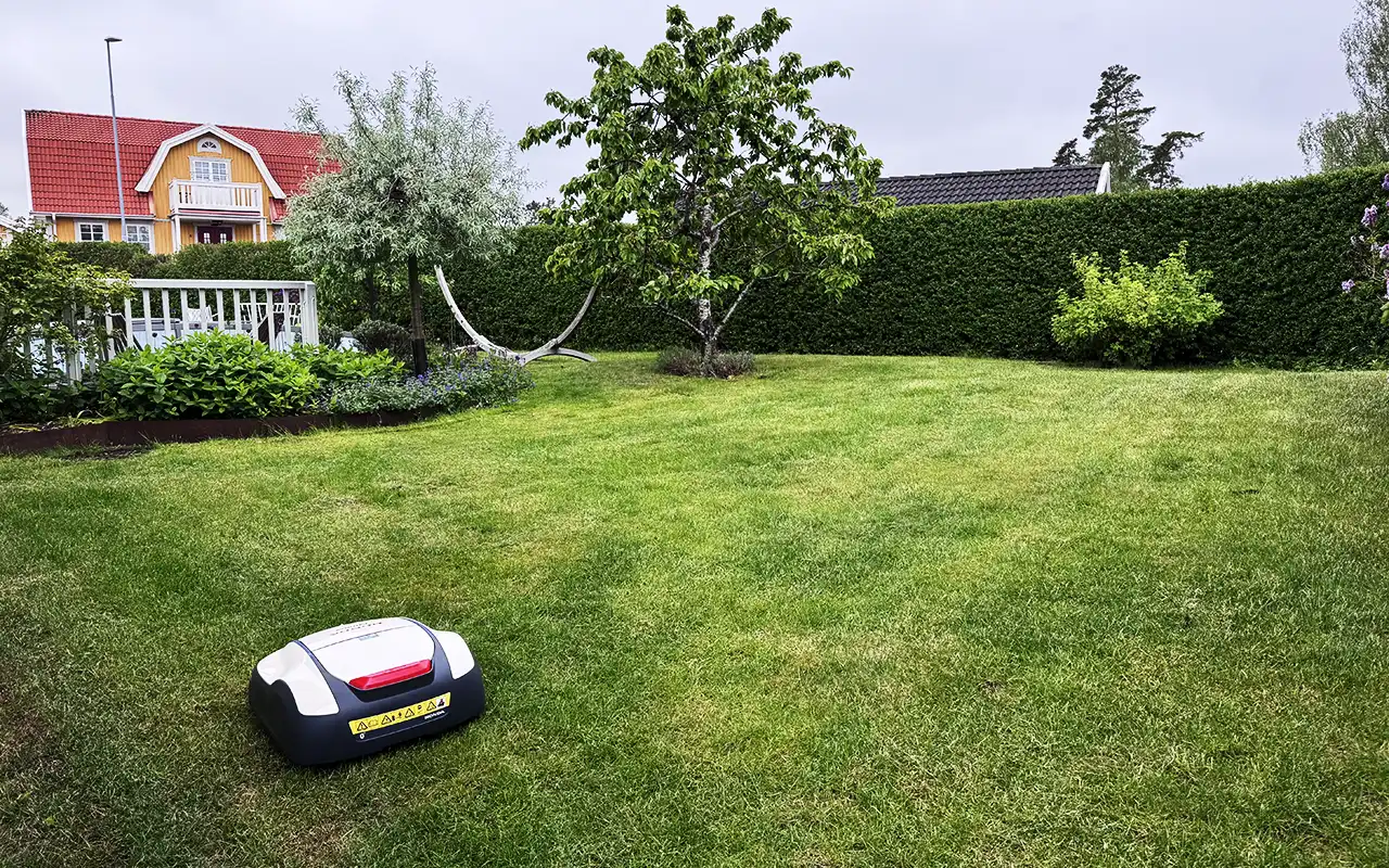 Honda Miimo robotgräsklipparen klipper gräsmattan och kan väderanpassas för torra perioder.