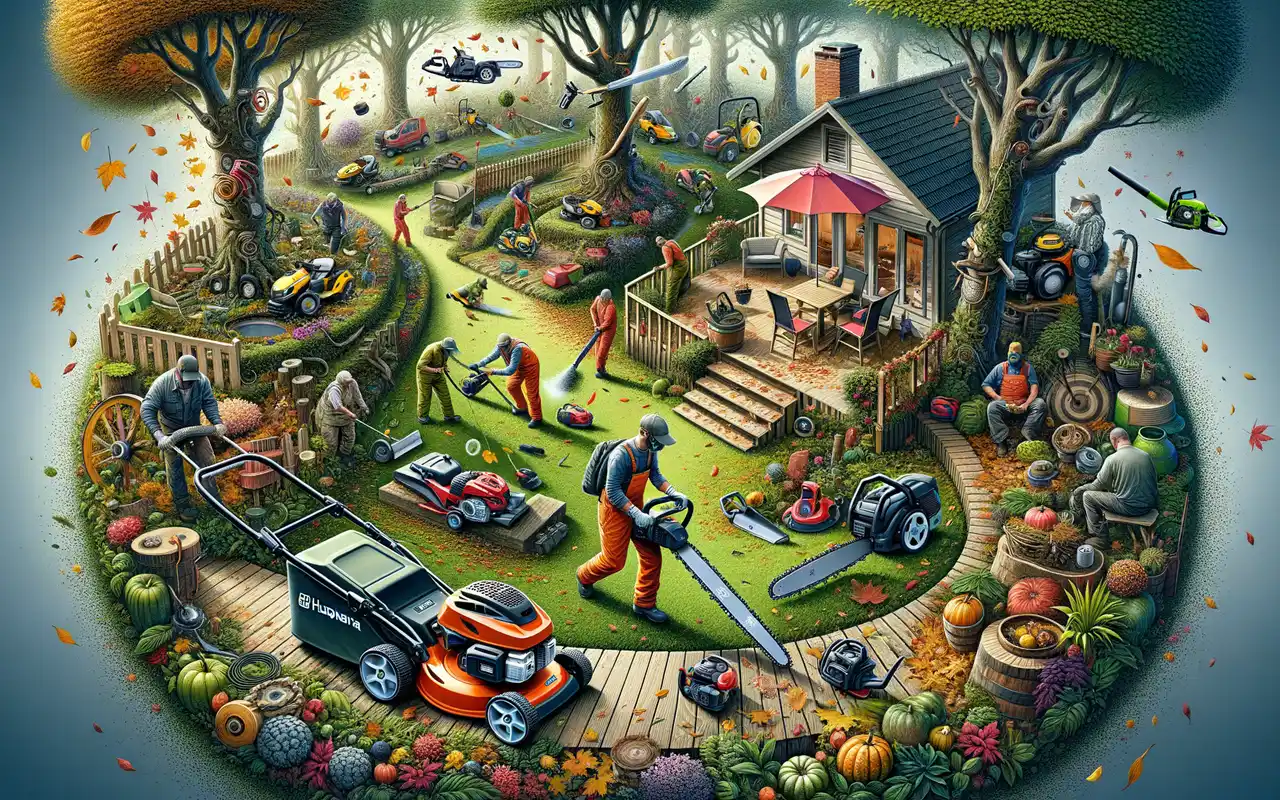 Illustration av Husqvarnas produktsortiment