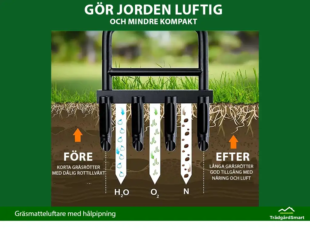 Hålpipsluftning ger näring till gräsrötterna.