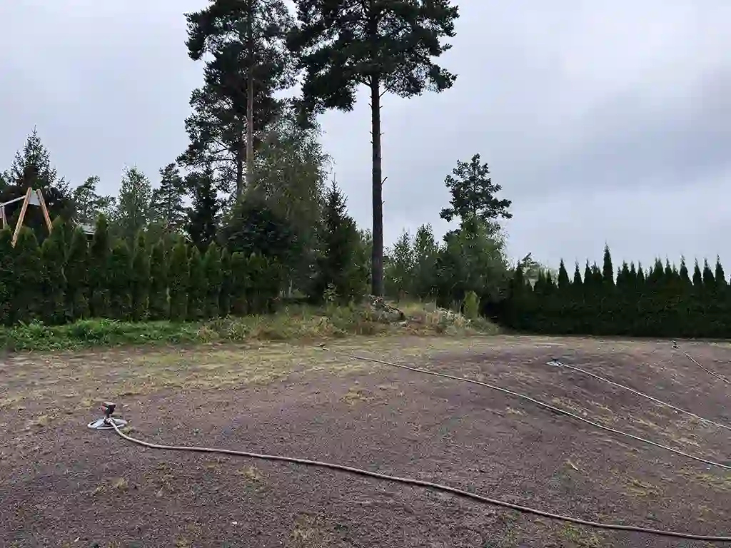 Avjämnad gräsmatta.